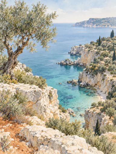 Blue landscape artwork direction