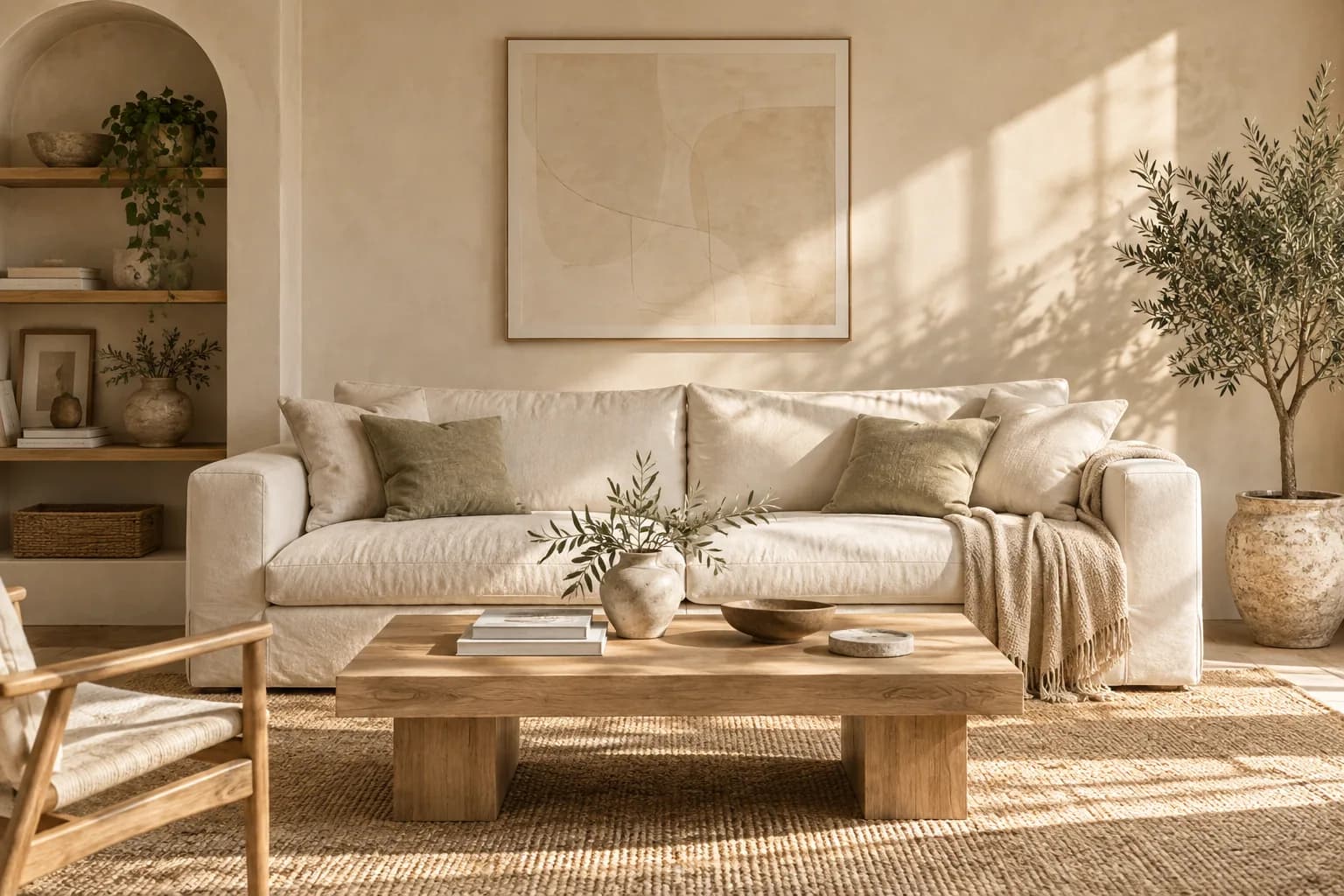 Quiet artwork blending into a living room
