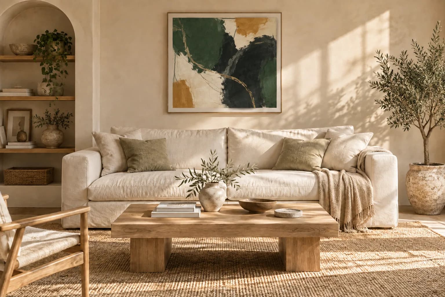 Bold artwork standing out in a living room